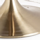 Mesa de comedor de piedra sinterizada y acero en color blanco – detalle
