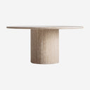 Mesa de comedor de travertino en color beige