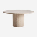Mesa de comedor de travertino en color beige