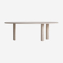 Mesa de comedor de travertino en color blanco roto