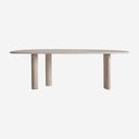 Mesa de comedor de travertino en color blanco roto