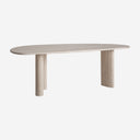 Mesa de comedor de travertino en color blanco roto