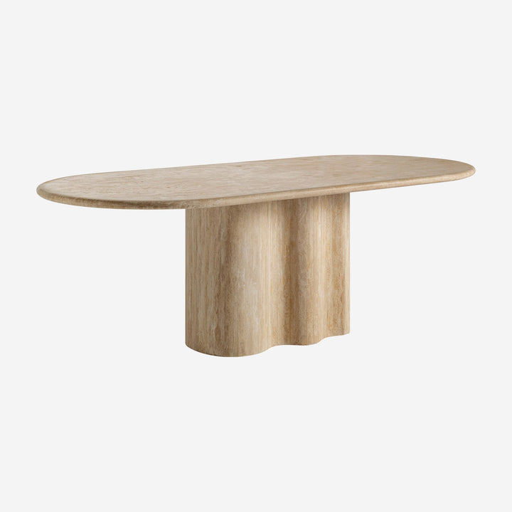 Mesa de comedor de travertino en color marrón claro 220 x 100 x 75 cm