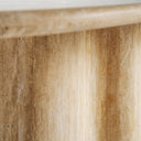 Mesa de comedor de travertino en color marrón claro 220 x 100 x 75 cm – detalle