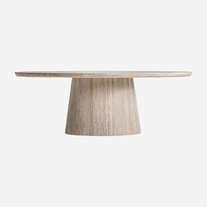 Mesa de comedor de travertino en color marrón claro 220 x 100 x 78 cm