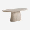 Mesa de comedor de travertino en color marrón claro 220 x 100 x 78 cm