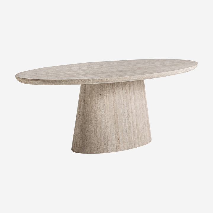 Mesa de comedor de travertino en color marrón claro 220 x 100 x 78 cm
