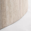 Mesa de comedor de travertino en color marrón claro 220 x 100 x 78 cm – detalle