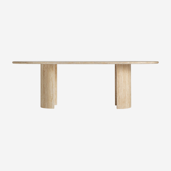 Mesa de comedor de travertino en color marrón claro 240 x 100 x 75 cm