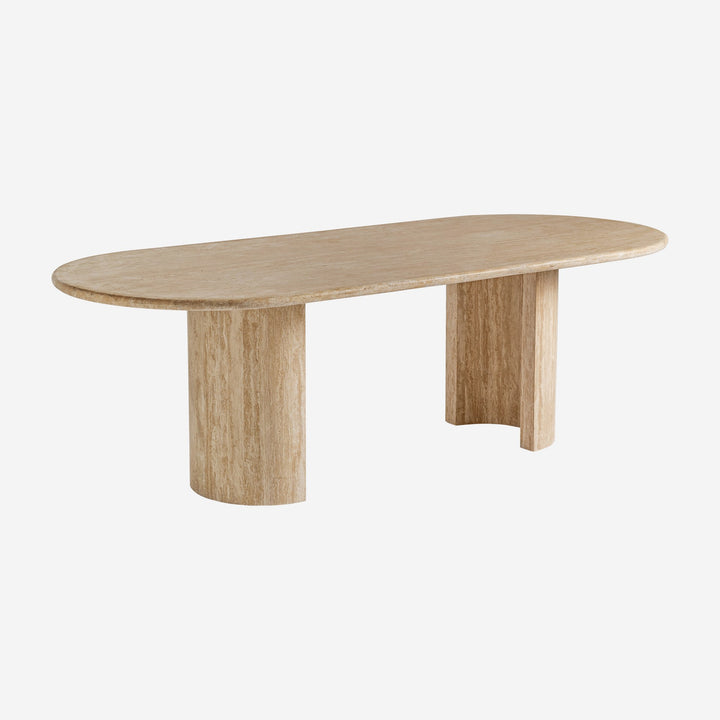 Mesa de comedor de travertino en color marrón claro 240 x 100 x 75 cm