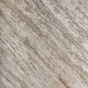 Mesa de comedor de travertino y acero inoxidable en color beige – detalle