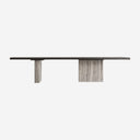 Mesa de comedor de travertino y madera de fresno en color gris
