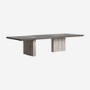 Mesa de comedor de travertino y madera de fresno en color gris