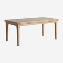 Mesa de comedor extensible de madera de fresno en color marrón claro 180 x 90 x 78 cm