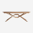 Mesa de comedor extensible de madera de fresno en color marrón claro 220 x 100 x 78 cm