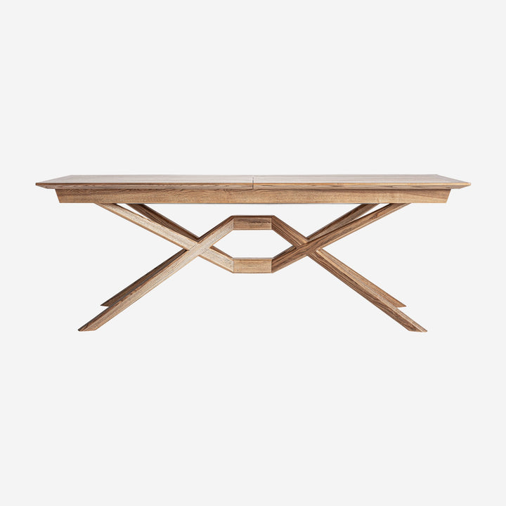 Mesa de comedor extensible de madera de fresno en color marrón claro 220 x 100 x 78 cm