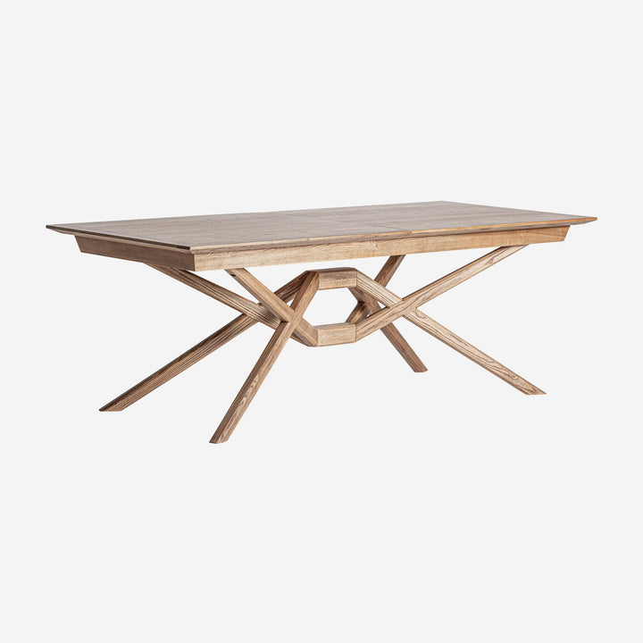 Mesa de comedor extensible de madera de fresno en color marrón claro 220 x 100 x 78 cm