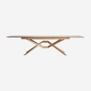 Mesa de comedor extensible de madera de fresno en color marrón claro 220 x 100 x 78 cm