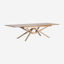 Mesa de comedor extensible de madera de fresno en color marrón claro 220 x 100 x 78 cm