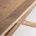 Mesa de comedor extensible de madera de fresno en color marrón claro 220 x 100 x 78 cm – detalle