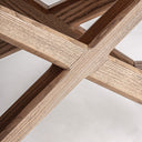 Mesa de comedor extensible de madera de fresno en color marrón claro 220 x 100 x 78 cm – detalle