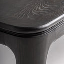 Mesa de comedor extensible de madera de fresno en color marrón lacado – detalle