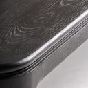 Mesa de comedor extensible de madera de fresno en color marrón lacado – detalle