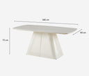 Esquema de medidas de la mesa de comedor: 180 x 90 x 75 cm