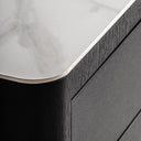 Mesita de noche – Negro / MDF y chapa de roble – detalle