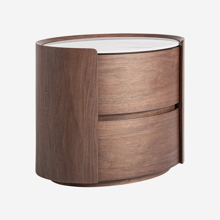 Mesita de noche de madera contrachapada en color marrón claro