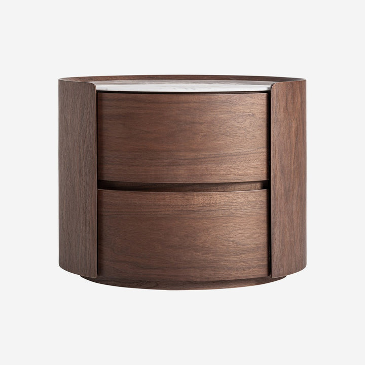 Mesita de noche de madera contrachapada en color marrón claro