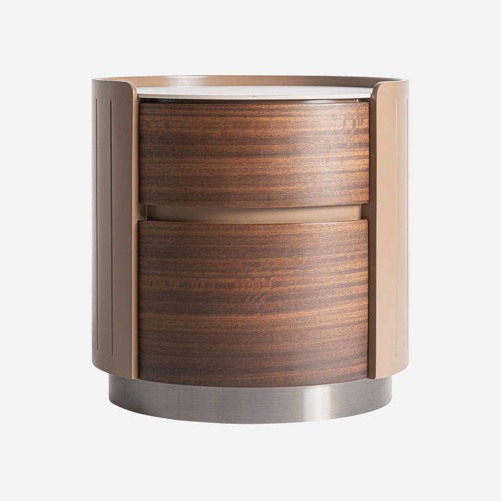 Mesita de noche de madera contrachapada en color marrón mate 48 x 47 x 49 cm