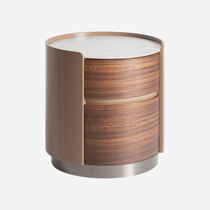 Mesita de noche de madera contrachapada en color marrón mate 48 x 47 x 49 cm