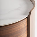 Mesita de noche de madera contrachapada en color marrón mate 48 x 47 x 49 cm – detalle