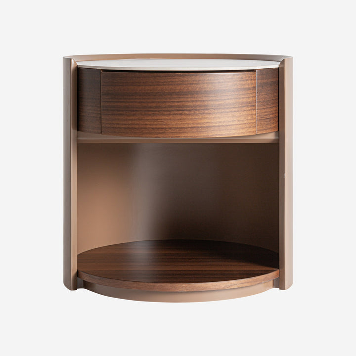 Mesita de noche de madera contrachapada en color marrón mate 49 x 47 x 49 cm