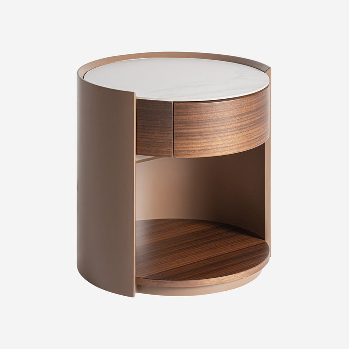 Mesita de noche de madera contrachapada en color marrón mate 49 x 47 x 49 cm