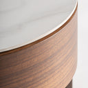 Mesita de noche de madera contrachapada en color marrón mate 49 x 47 x 49 cm – detalle