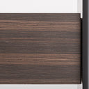 Mesita de noche de madera contrachapada en color negro – detalle