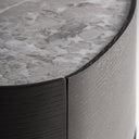 Mesita de noche de madera contrachapada en color negro 55 x 42 x 49 cm – detalle