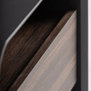 Mesita de noche de madera contrachapada en color negro – detalle