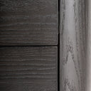 Mesita de noche de madera contrachapada en color negro de inspiración art déco 55 x 42 x 48 cm – detalle
