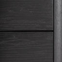 Mesita de noche de madera contrachapada en color negro de líneas contemporáneas 55 x 42 x 48 cm – detalle