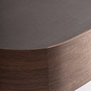 Mesita de noche de madera contrachapada y polipiel en color nogal 55 x 41 x 50 cm – detalle