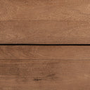 Mesita de noche de madera de mango y hierro en color marrón – detalle