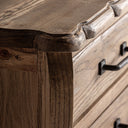 Mesita de noche de madera de olmo en color marrón 64 x 45 x 61 cm – detalle