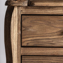 Mesita de noche de madera de olmo en color marrón 64 x 45 x 61 cm – detalle