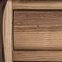 Mesita de noche de madera de olmo en color marrón 64 x 45 x 61 cm – detalle