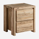 Mesita de noche de madera de teca reciclada en color marrón