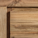 Mesita de noche de madera de teca reciclada en color marrón – detalle