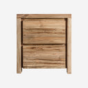 Mesita de noche de madera de teca reciclada en color marrón